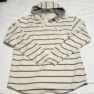 BYLT Basics Cream and Black Striped Hoodie